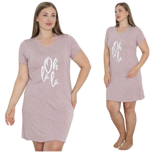 Koszula nocna damska krótki rękaw wiskoza PLUS SIZE XXL-4XL