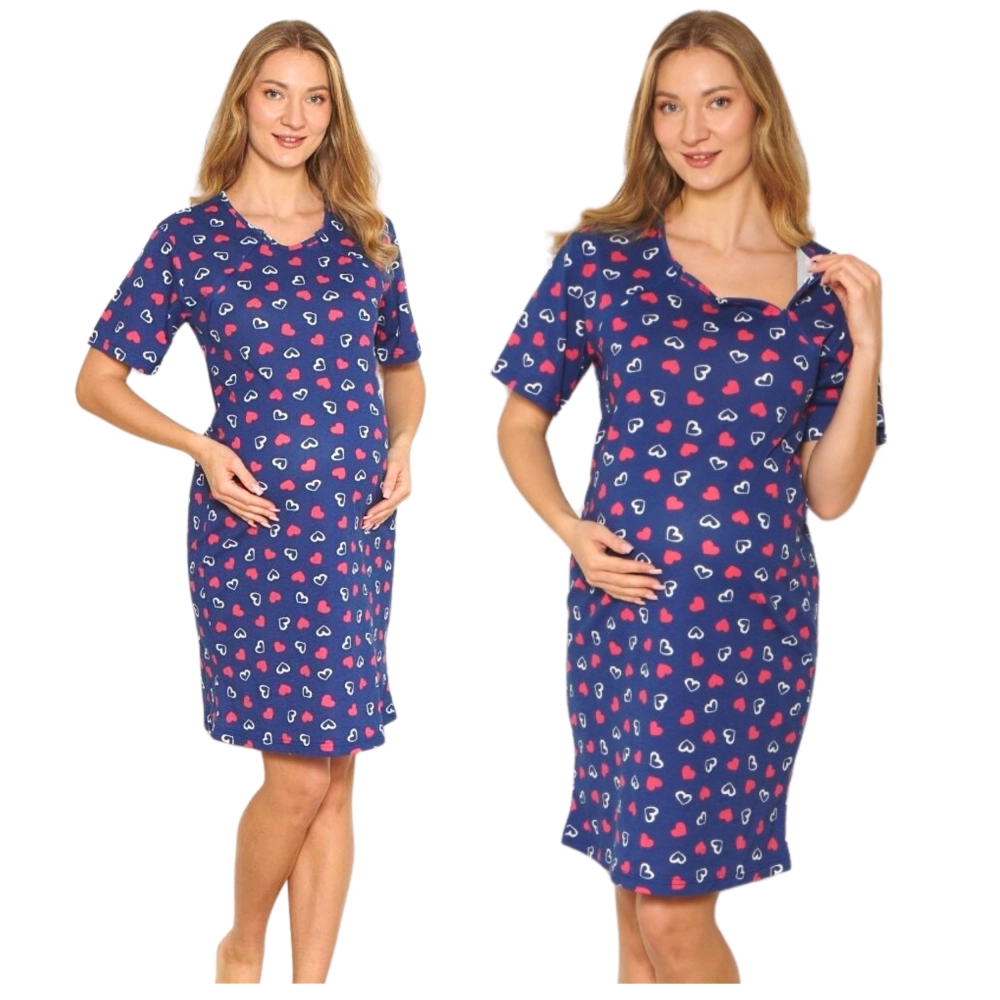 koszula nocna do karmienia bawełniana krótki rękaw