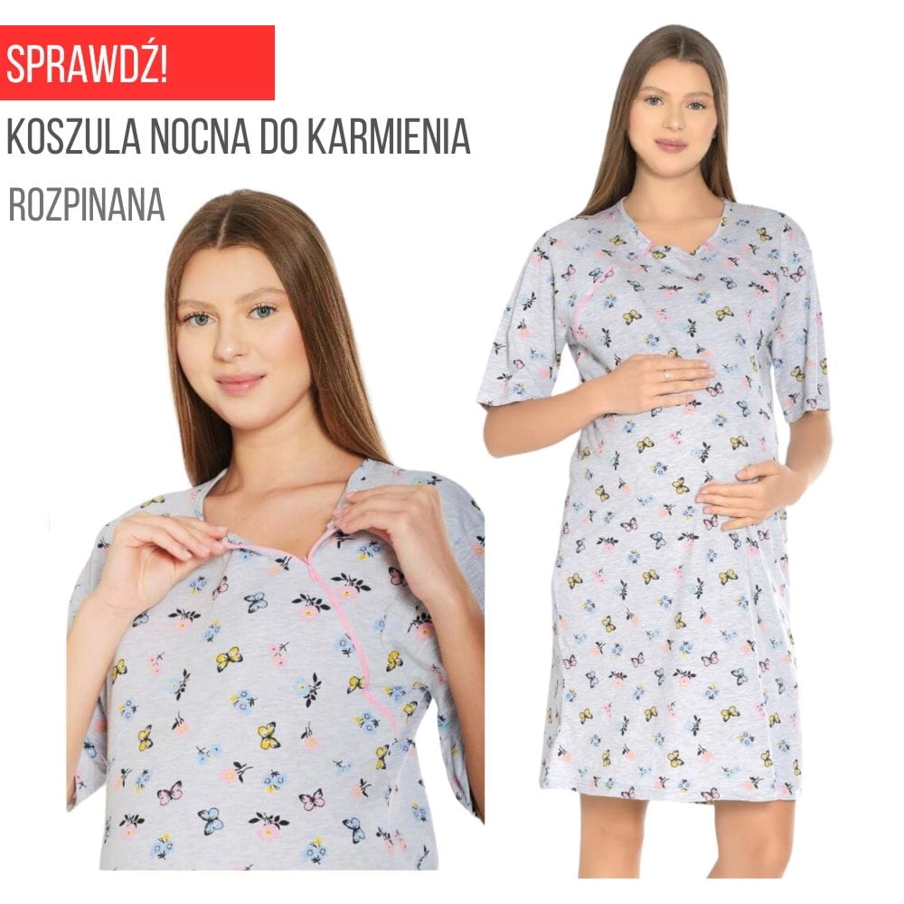 Koszula nocna do karmienia rozpinana M-XXL