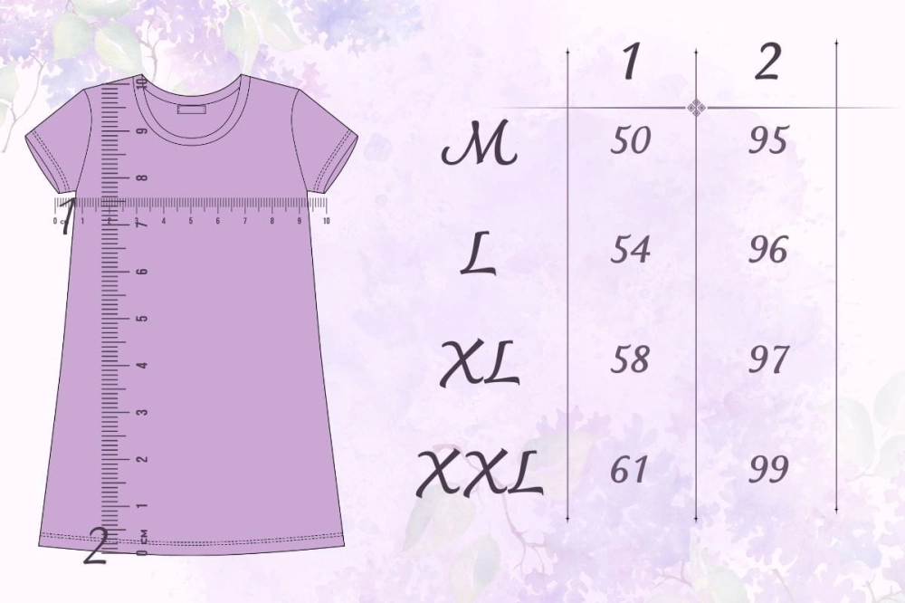 koszula nocna tabela rozmiarów