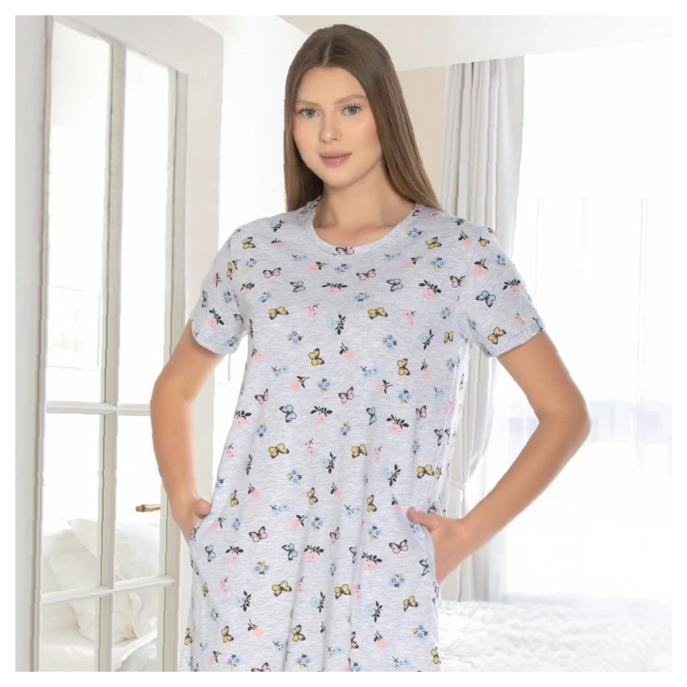 koszula nocna damska krótki rękaw bawełniana