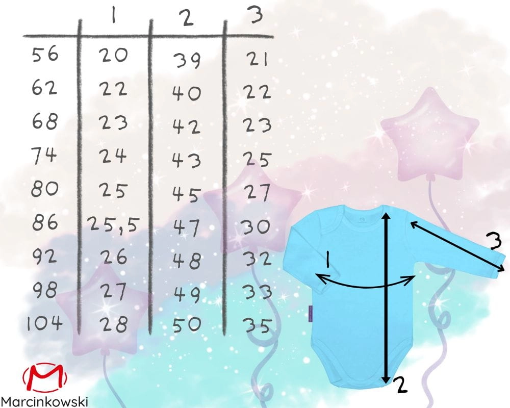BODY NIEMOWLĘCE MARCINKOWSKI DŁUGI RĘKAW TABELA