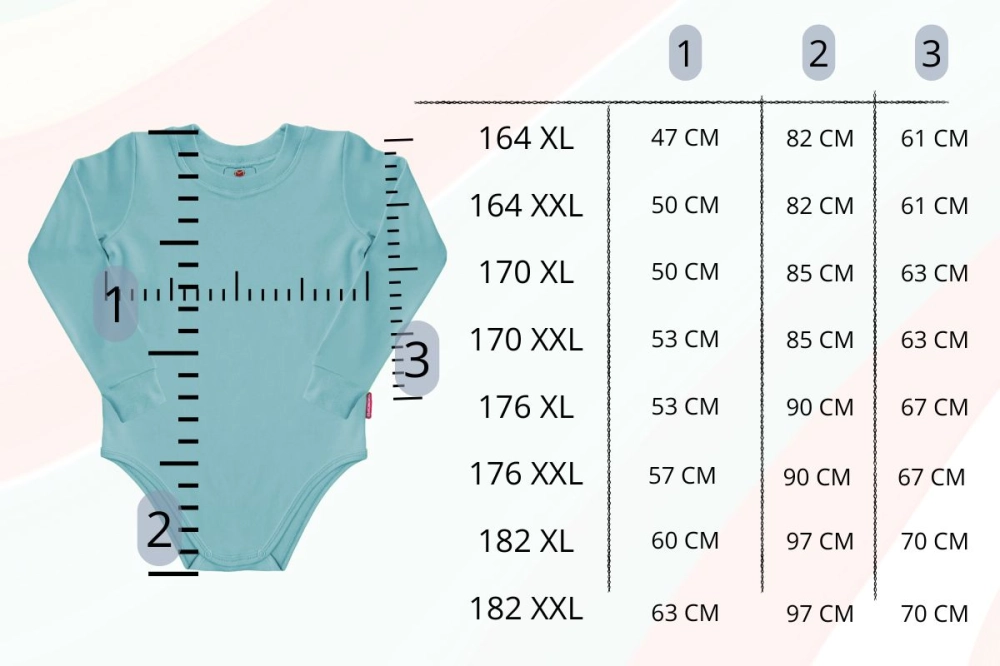 tabela rozmiarów body dla dorosłych
