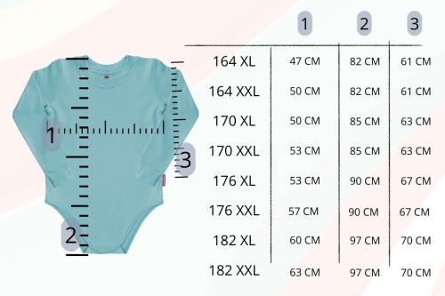tabela rozmiarów body dla dorosłych
