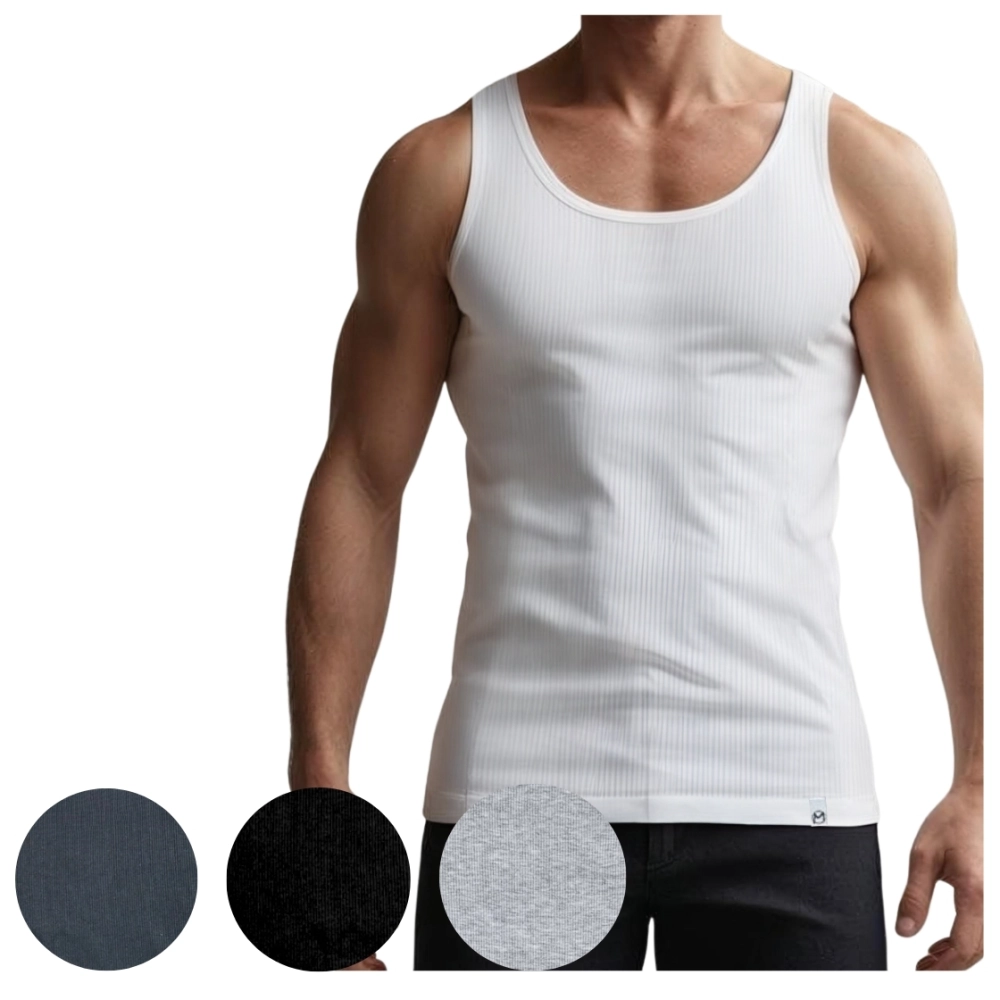 podkoszulka męska na ramiączkach bawełniana polski producent marcinkowski prążek klasyczna