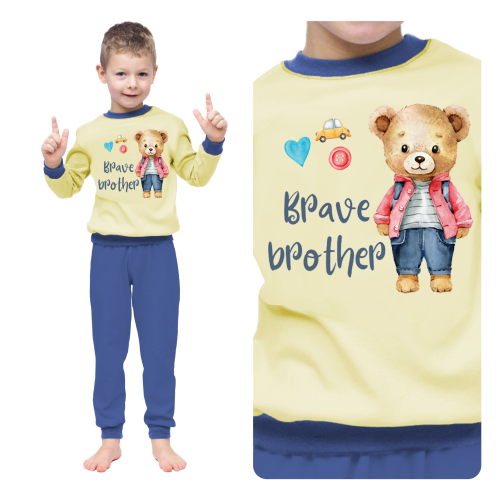 Piżama dziecięca dla chłopca bawełniana BRAVE BROTHER 92-122