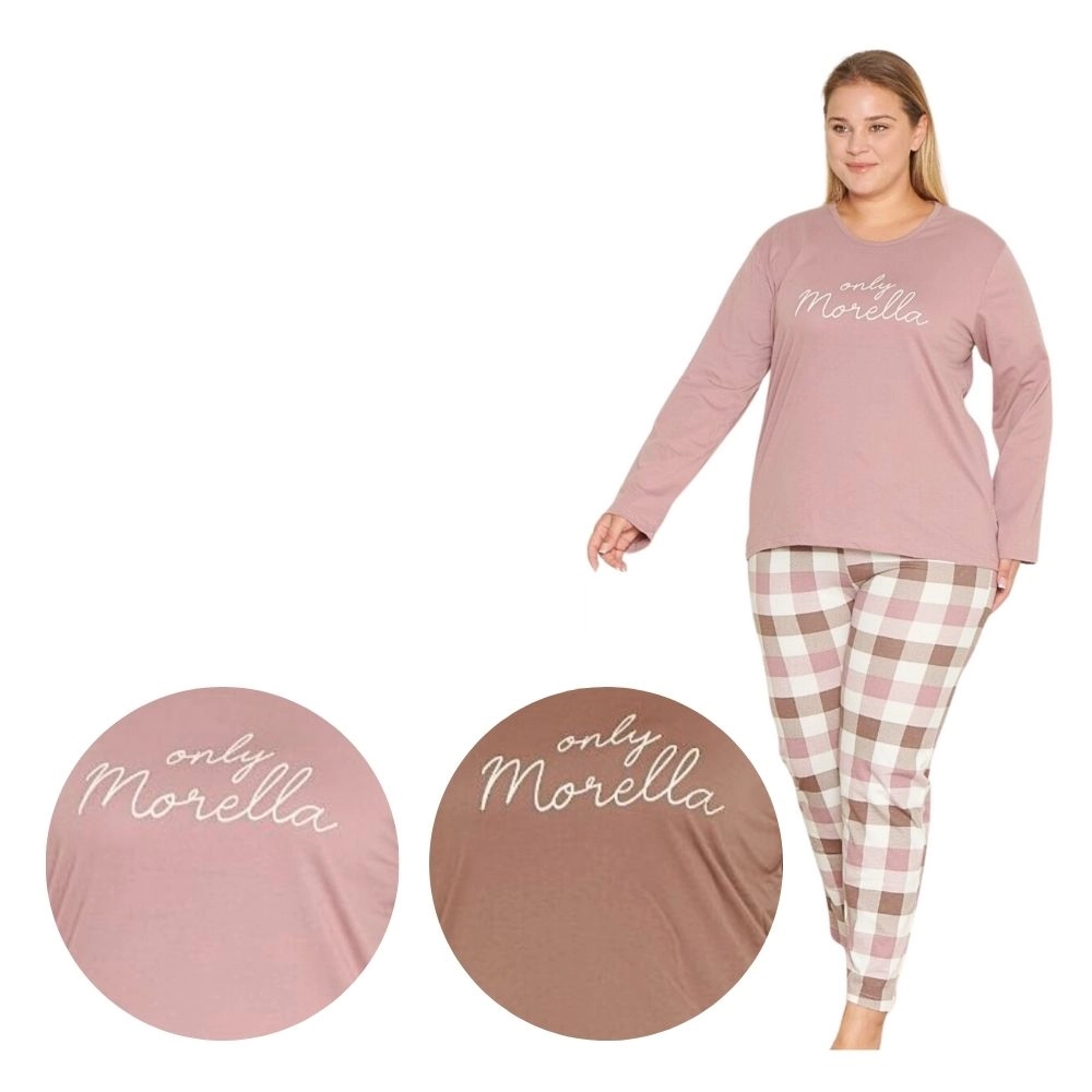 Piżama damska plus size duże rozmiary bawełniana długi rękaw