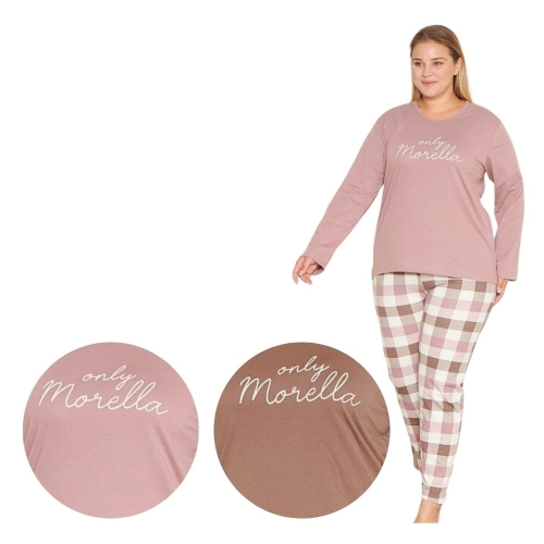Piżama damska plus size duże rozmiary bawełniana długi rękaw