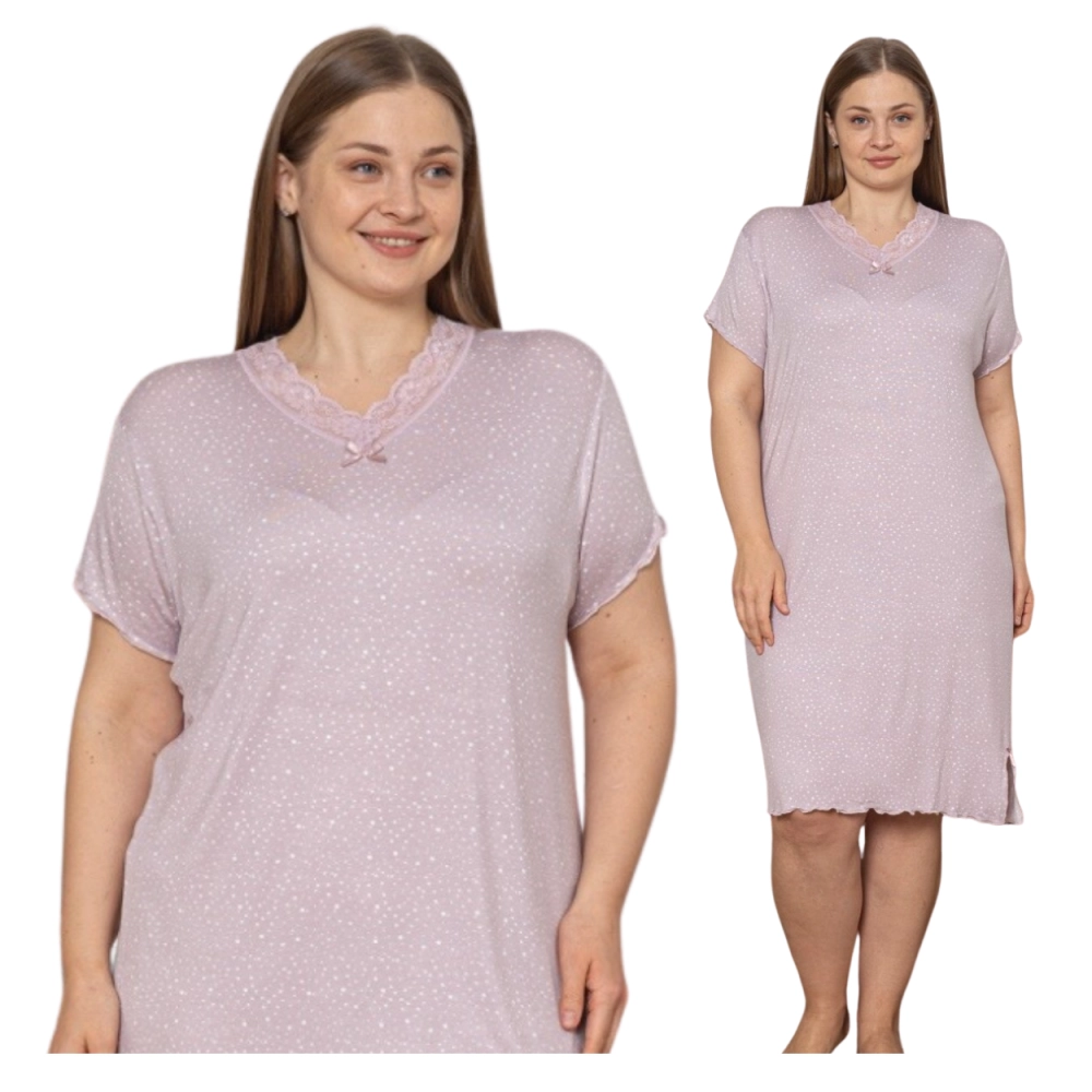 Wiskozowa koszula nocna damska, plus size XXL-4XL