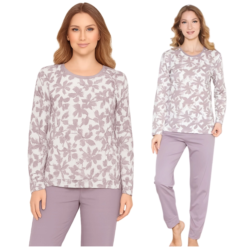 PIŻAMA DAMSKA BAWEŁNIANA DŁUGI RĘKAW M-XXL