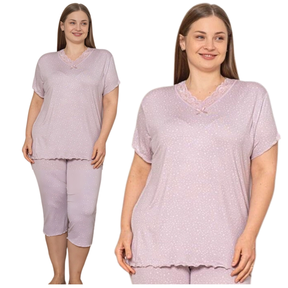 PIŻAMA DAMSKA KRÓTKI RĘKAW WISKOZA XXL-4XL