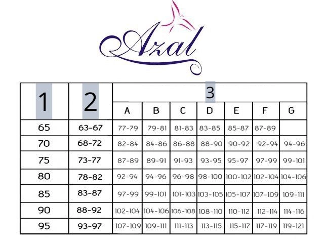 rozmiary, rozmiarówka, AZAL VANESSA