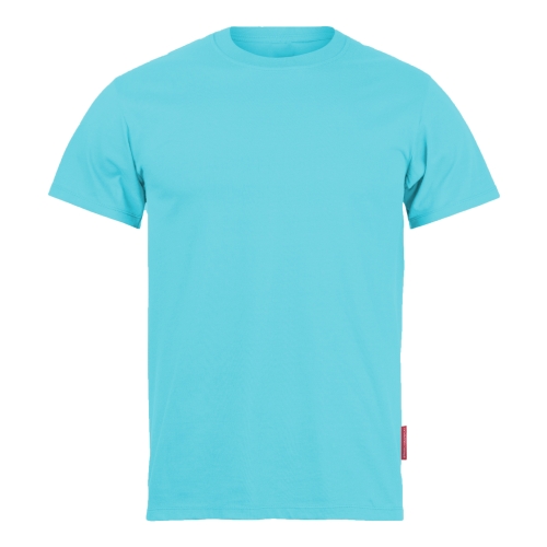 turkusowy t-shirt męski koszulka męska bawełniana krótki rękaw niebieska