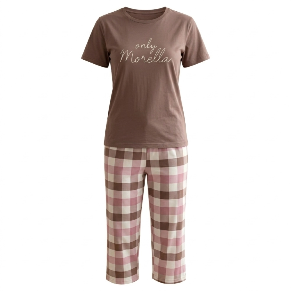 piżama damska w kratkę