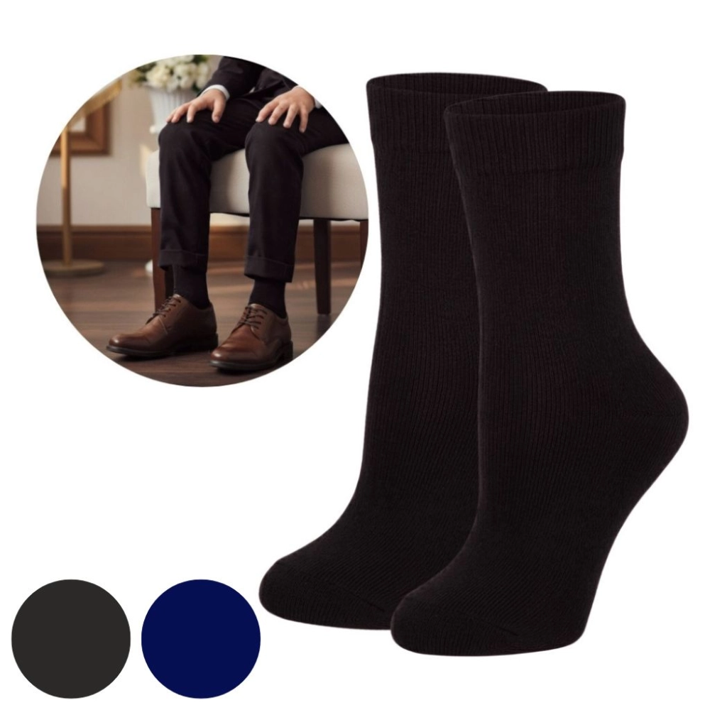 Skarpetki chłopięce wizytowe do garnituru czarne lub granatowe 35-40