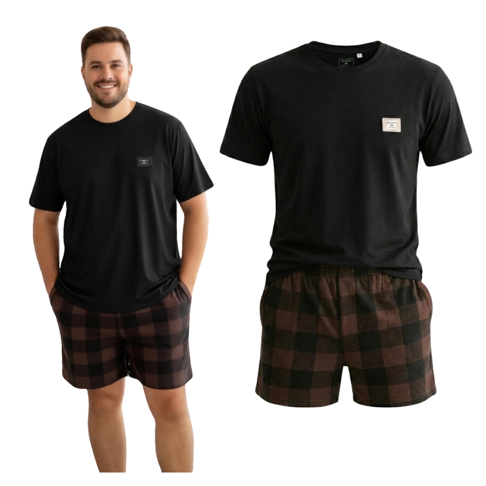 piżama męska bawełniana krótki rękaw duże rozmiary plus size 3xl 4xl 5xl 6xl