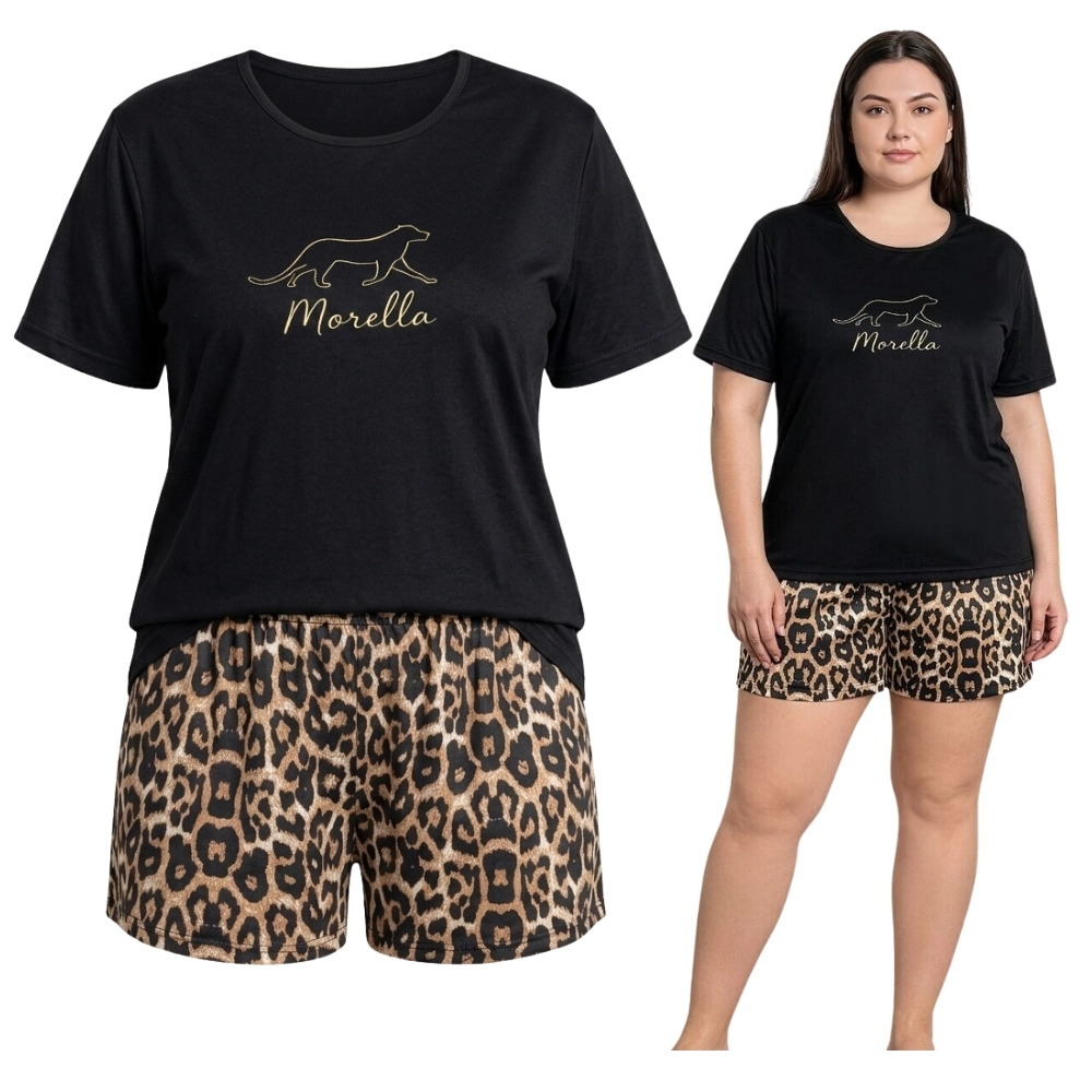 Piżama damska bawełniana krótki rękaw krótkie spodenki XL-4XL