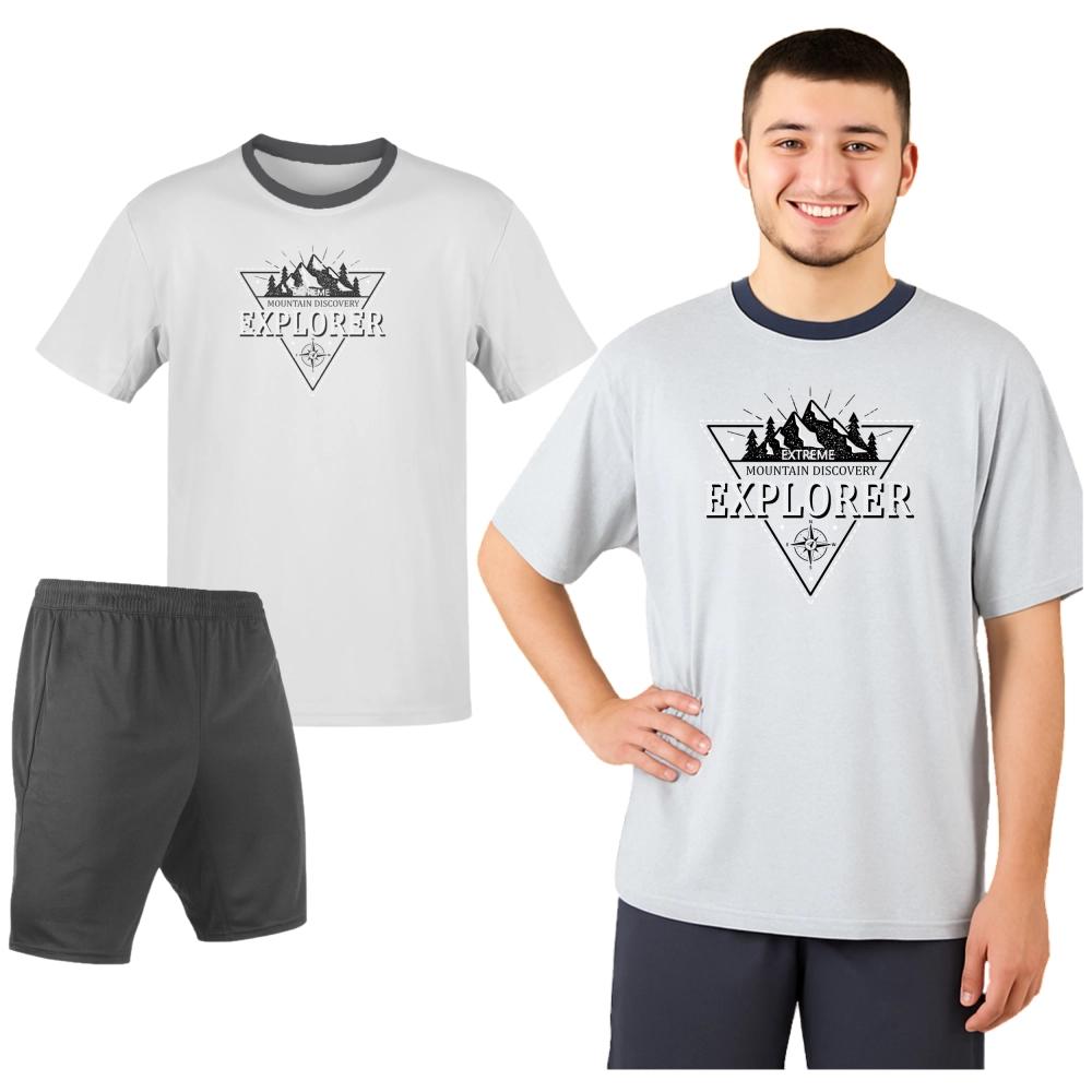 piżama męska krótki rękaw, bawełniana, polski producent