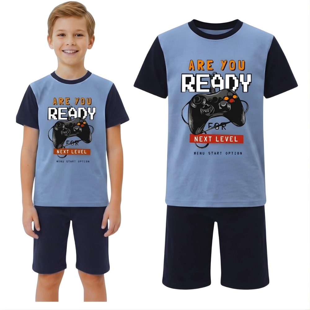 Piżama chłopięca na krótki rękaw GRA  128-176