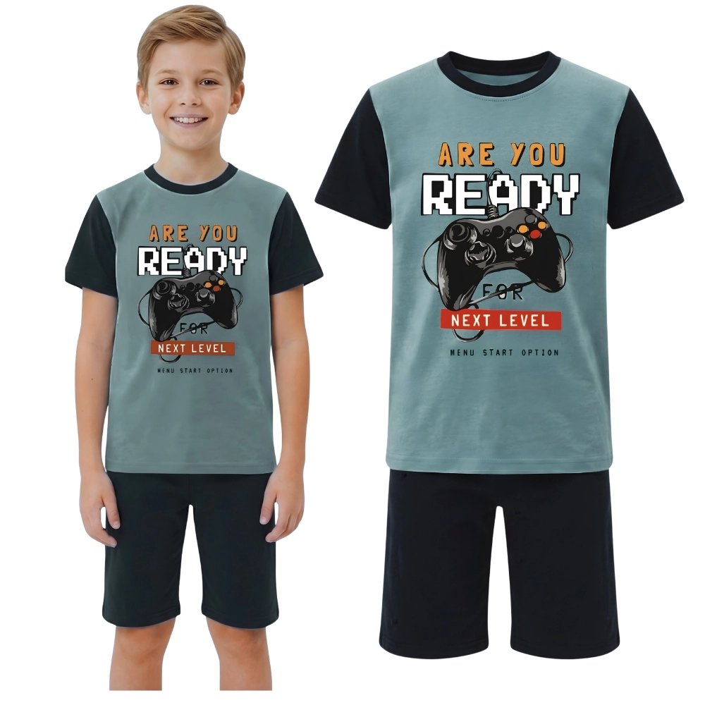 Piżama chłopięca na krótki rękaw GRA  152-176