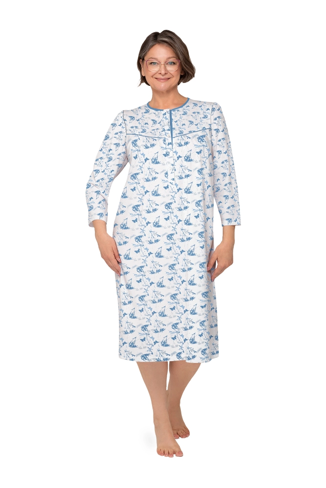 koszula nocna damska rozpinana w kwiaty