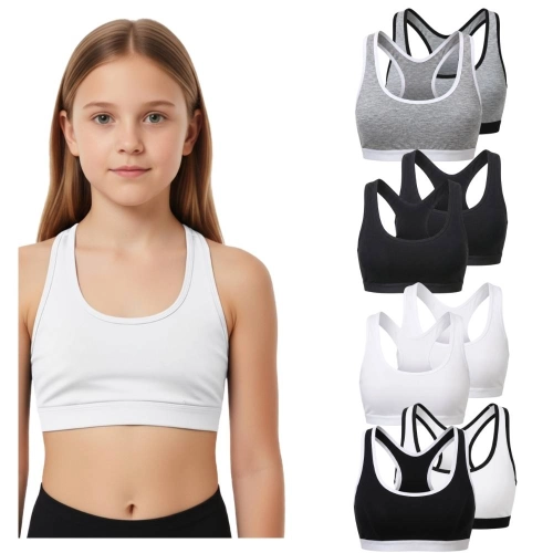 2x Top stanik dla dziewczynki  sportowy 128-170