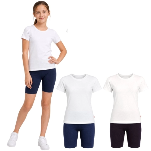 Zestaw dziewczęcy t-shirt i kolarki 116-164