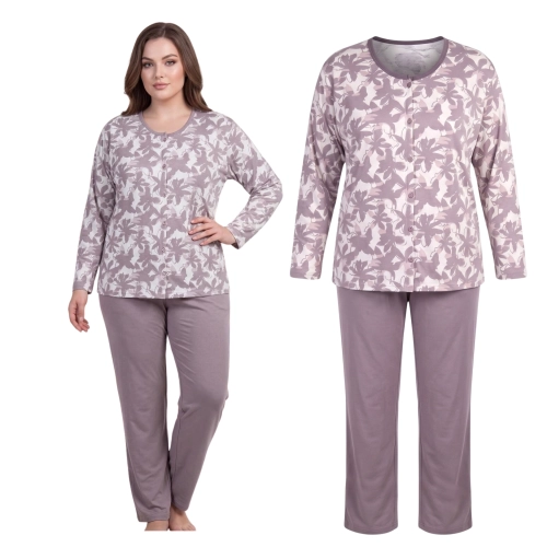 Piżama damska bawełniana rozpinana PLUS SIZE XL-4XL