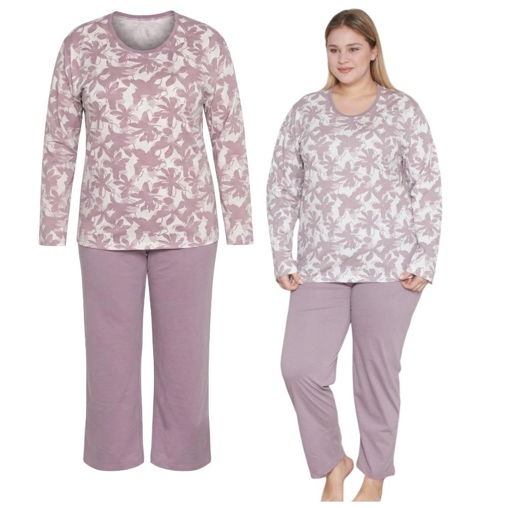 Piżama damska bawełniana w kwiaty PLUS SIZE XL-4XL