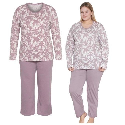 Piżama damska bawełniana w kwiaty PLUS SIZE XL-4XL
